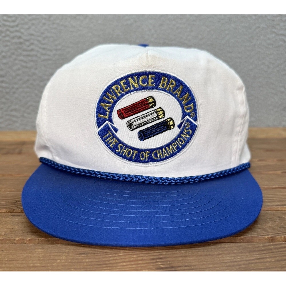 Vintage Lawrence Brand Hat Adult‎ White Snapback Cap Hunting Grunge Skater 90s